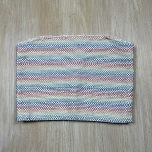 Abercrombie & Fitch Trevor Project Rainbow Stripe Smocked Strapless Tube Top XL